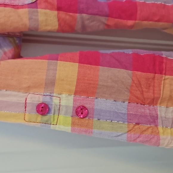 Justice Plaid Button Down Size 12 - Picture 4 of 6